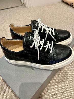 Black Mock Croc Trainers 2
