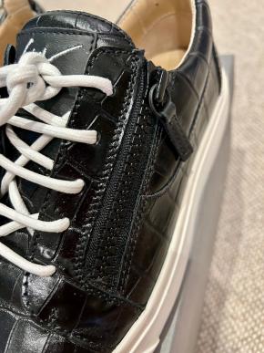 Black Mock Croc Trainers 5