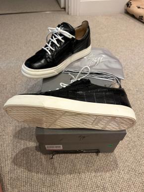 Black Mock Croc Trainers 4