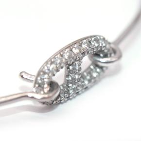 Hermes 18k White Gold Diamond Farandole Bangle Bracelet 6