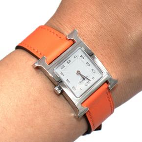 Hermes Small "Heure H" Watch With Orange Strap 5