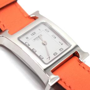 Hermes Small "Heure H" Watch With Orange Strap 8