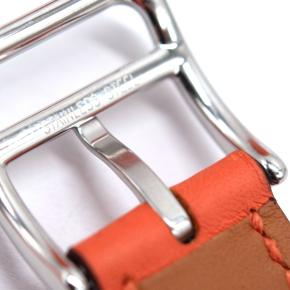 Hermes Small "Heure H" Watch With Orange Strap 9