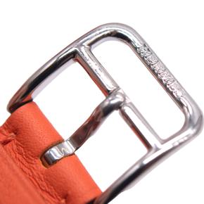 Hermes Small "Heure H" Watch With Orange Strap 11