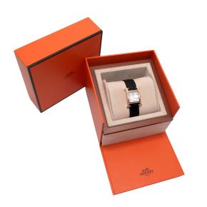 Hermes 18-karat Rose Gold Alligator Mother-of-pearl H Watch 3
