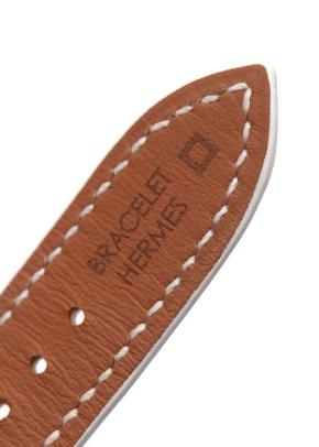 Hermès Heure H Mini Model Watch with Diamond-Set Steel & White Alligator Strap 9