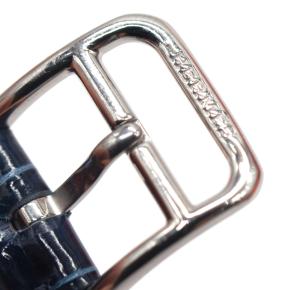 Hermès Heure H Watch Diamond-Set Steel With Navy Blue Alligator Strap 11