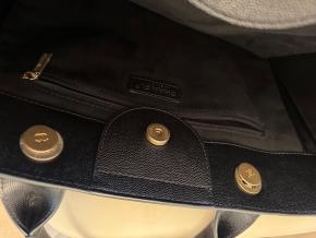 Chanel Large Black Leather Deauville Shoulder Tote Bag 9