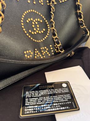Chanel Large Black Leather Deauville Shoulder Tote Bag 10