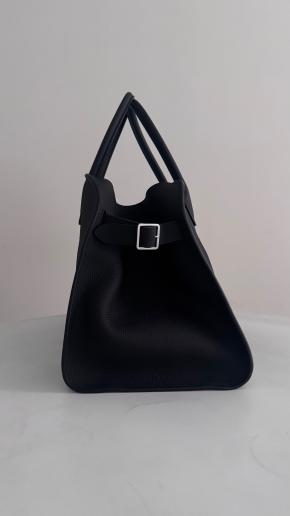 The Row Black Grained Leather Margaux 15 3