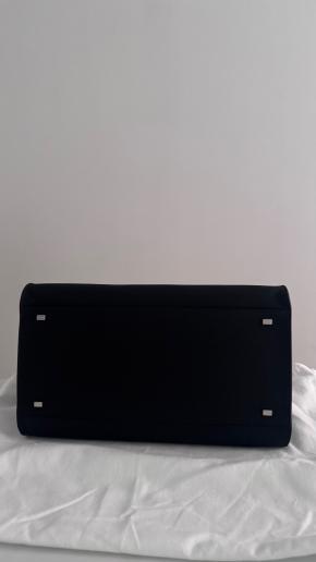 The Row Black Grained Leather Margaux 15 4