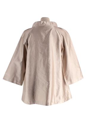 Moschino Muted Gold Silk Blend Blouse with Bow Front 2