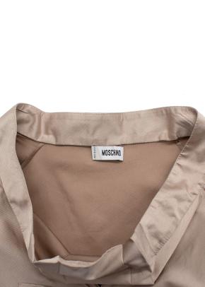 Moschino Muted Gold Silk Blend Blouse with Bow Front 8