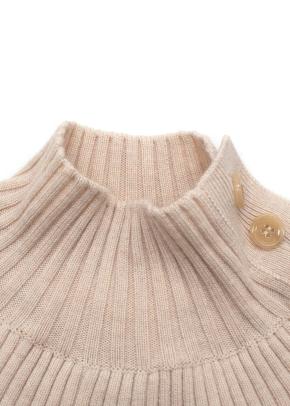 Chloe Neutral Silk Blouse with Wool Neck Detail 5