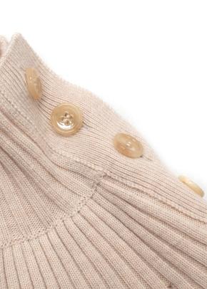 Chloe Neutral Silk Blouse with Wool Neck Detail 3