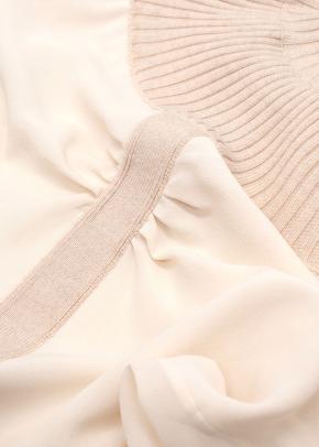 Chloe Neutral Silk Blouse with Wool Neck Detail 4