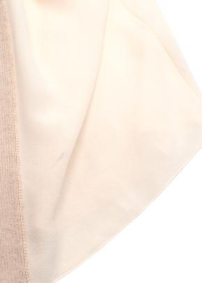 Chloe Neutral Silk Blouse with Wool Neck Detail 8