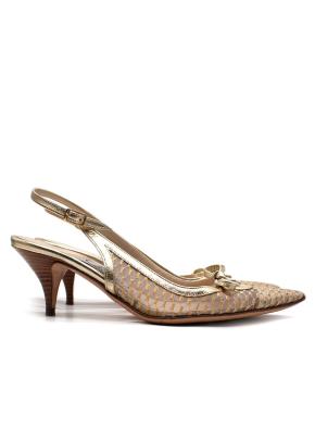 Emma Hope Gold Mesh Kitten Heels 8