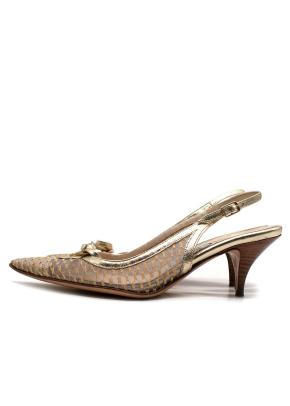 Emma Hope Gold Mesh Kitten Heels 2