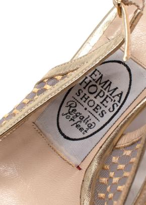 Emma Hope Gold Mesh Kitten Heels 6
