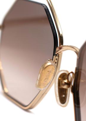 Chloé  Poppy Hexagonal Metal Sunglasses 10