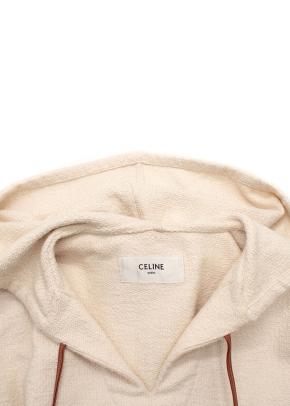 Celine Hooded Poncho with Leather Tassel Ties 7