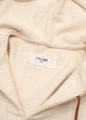 Celine Hooded Poncho with Leather Tassel Ties 2