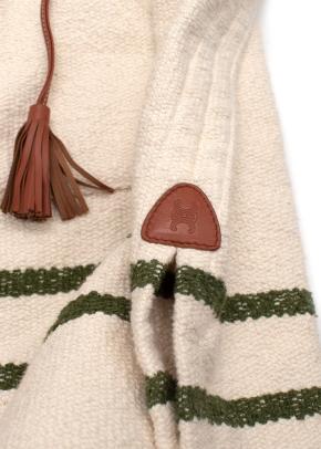 Celine Hooded Poncho with Leather Tassel Ties 3