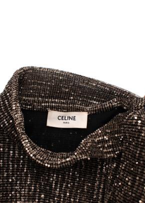 Celine Sequin Tie Neck Loose Blouse 3