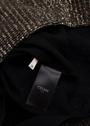 Celine Sequin Tie Neck Loose Blouse 6