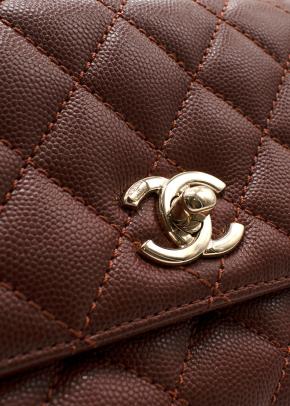 Chanel Sold Out Nut Brown Mini Coco Top Handle Bag 8