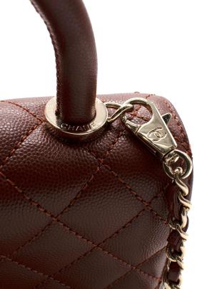 Chanel Sold Out Nut Brown Mini Coco Top Handle Bag 9