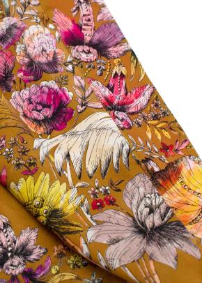 Carine Gilson Mustard and Fuschia Printed Silk Belted Robe 10
