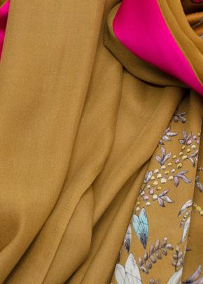 Carine Gilson Mustard and Fuschia Printed Silk Belted Robe 7
