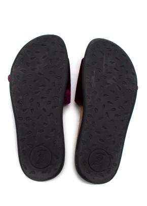 Ancient Greek Sandals 'Odi' Burgundy Velvet Slides with Gold Buckle 5
