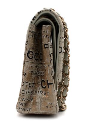 Chanel  Lambskin Hand Painted Feministe Newsprint Medium Double Flap Bag 3
