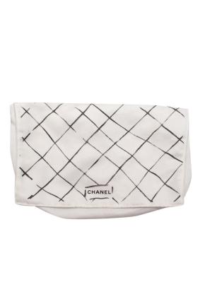 Chanel  Lambskin Hand Painted Feministe Newsprint Medium Double Flap Bag 19