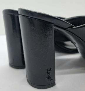 Saintt Laurent Black Leather Loulou Mules 5