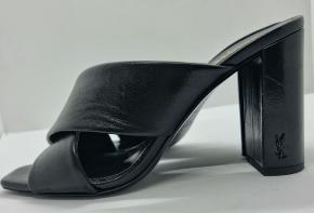 Saintt Laurent Black Leather Loulou Mules 4