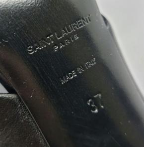 Saintt Laurent Black Leather Loulou Mules 9