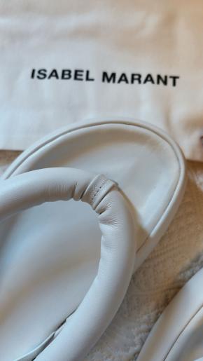 Isabel Marant White Leather “Orene” Platform Sandals 5