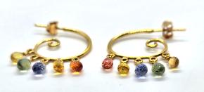 Bespoke Multi Colour Briolette Sapphire Earrings 8
