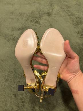 Miu Miu Gold Leather Sandals 6