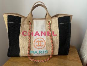 Chanel Striped Canvas Deauville Bag 2