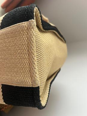 Chanel Striped Canvas Deauville Bag 17