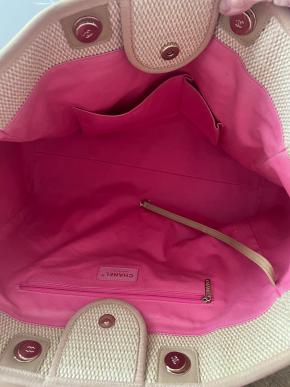 Chanel Striped Canvas Deauville Bag 11