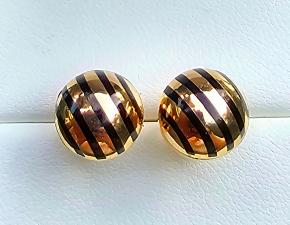 Bespoke Gold And Enamel Dome Earrings 10mm 7