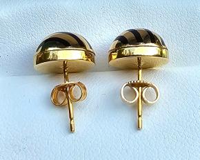 Bespoke Gold And Enamel Dome Earrings 10mm 5