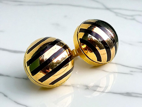Bespoke Gold And Enamel Dome Earrings 10mm 3
