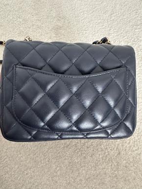Chanel Quilted Navy Square Mini Flap Bag 3